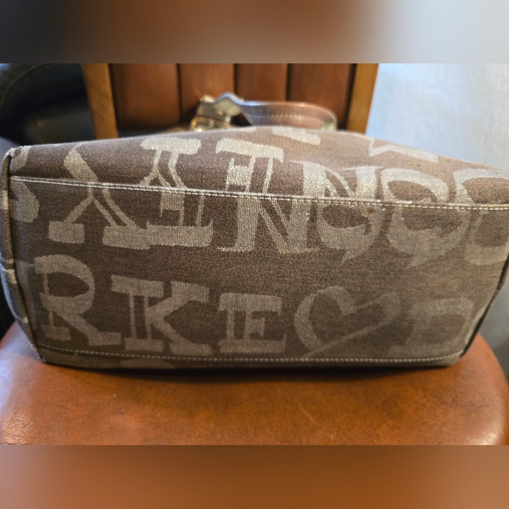 Dooney & Bourke Tan and Cream Graphic Tote - Picture 2 of 7